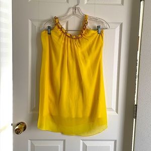 Yellow halter cocktail dress 👗
